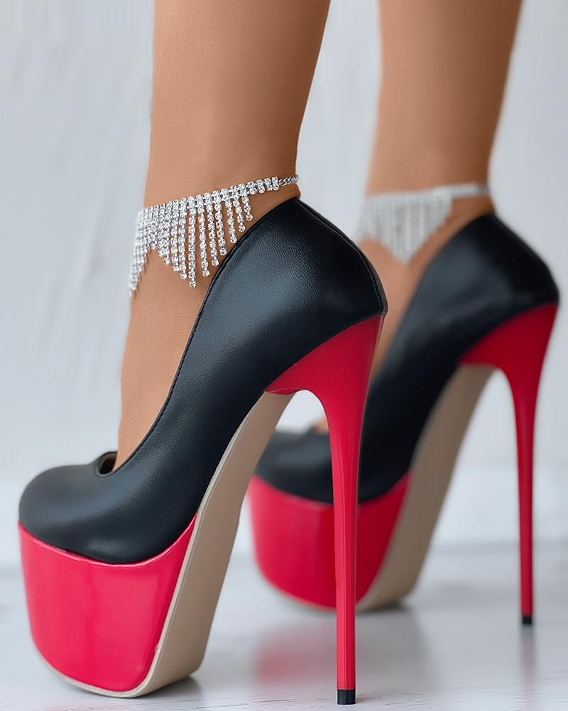 

Platform Stiletto Heel Pumps, Black