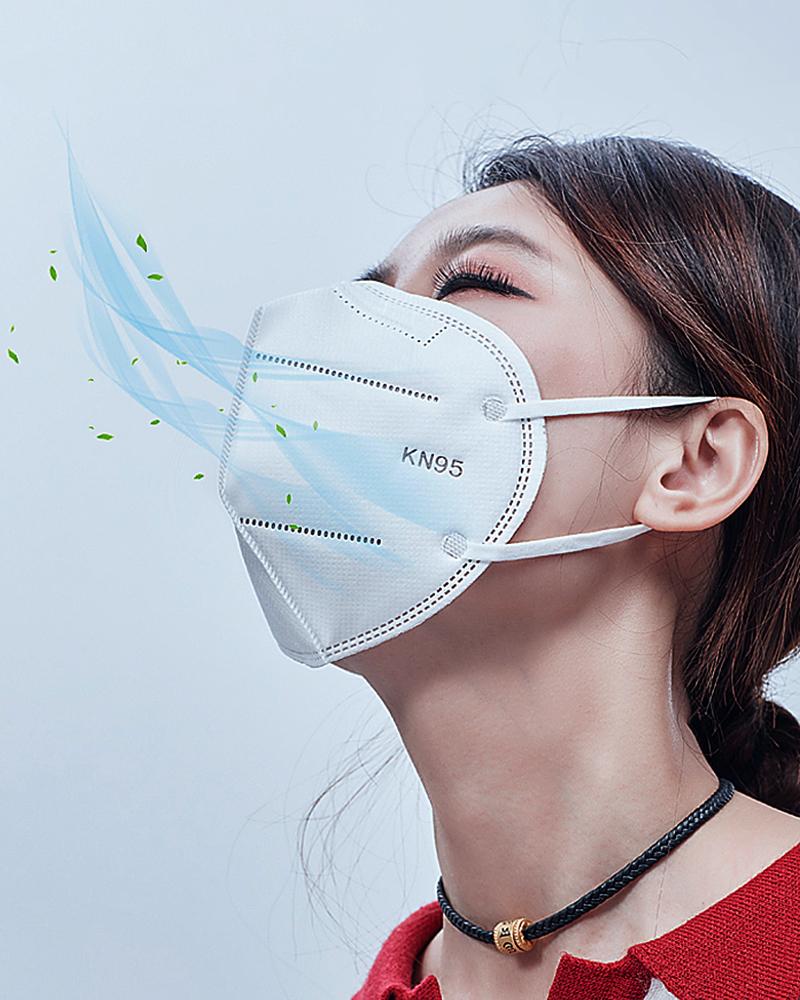 

KN95 Face Mask 4 Layer Cup Dust Safety Masks Filter Efficiency≥95% Breathable Elastic Ear Loops Masks, White