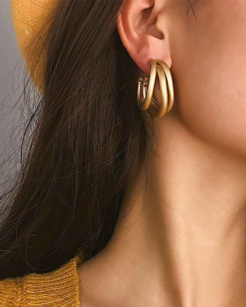 

Simple Multi Semicircle Hoop Earring, Gold