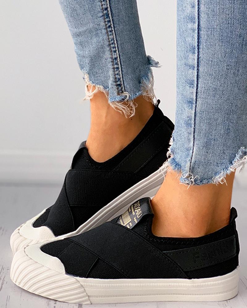 

Knit Bandage Breathable Casual Sneaker, Black