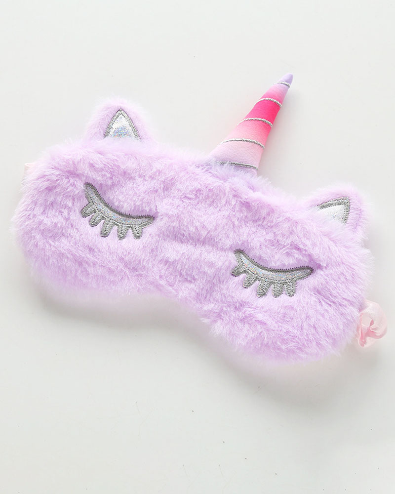 

Unicorn Sleeping Mask Eye Mask Soft Plush Blindfold Sleep Mask, Purple