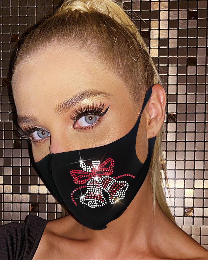 

Christmas Pattern Studded Breathable Face Mask, Style2