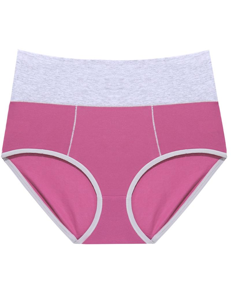 

Color Block High Waist Skinny Panties, Purple