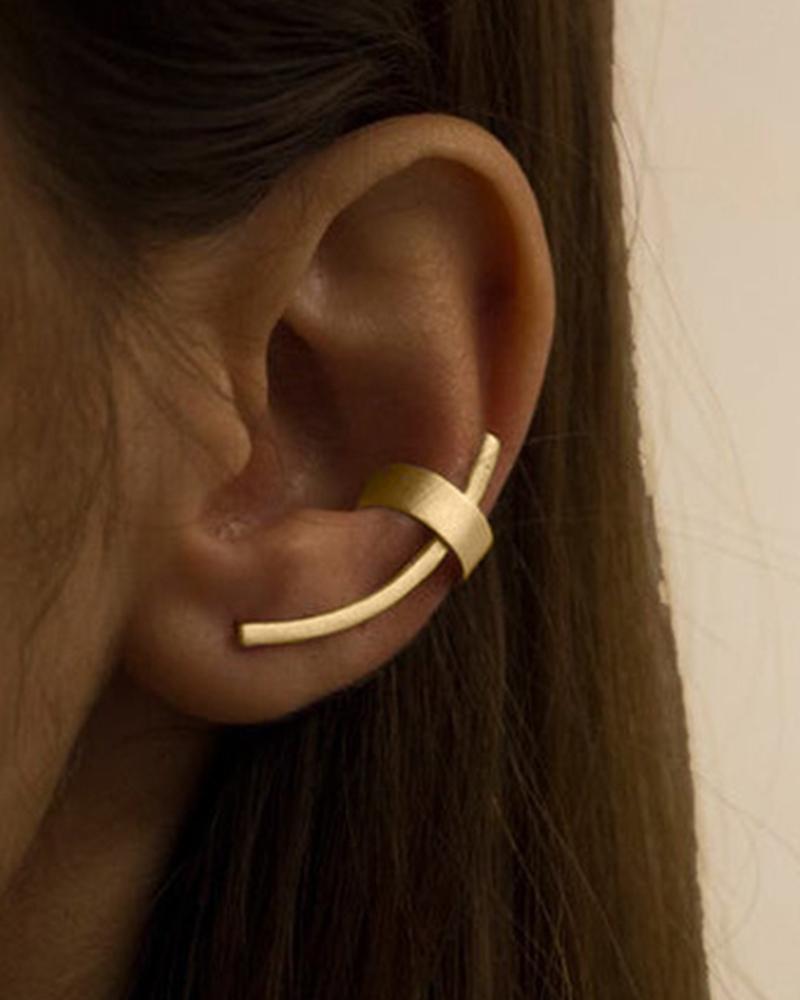 

1pc Minimalist Ear Cuff Pierced Ear Climber, Gold