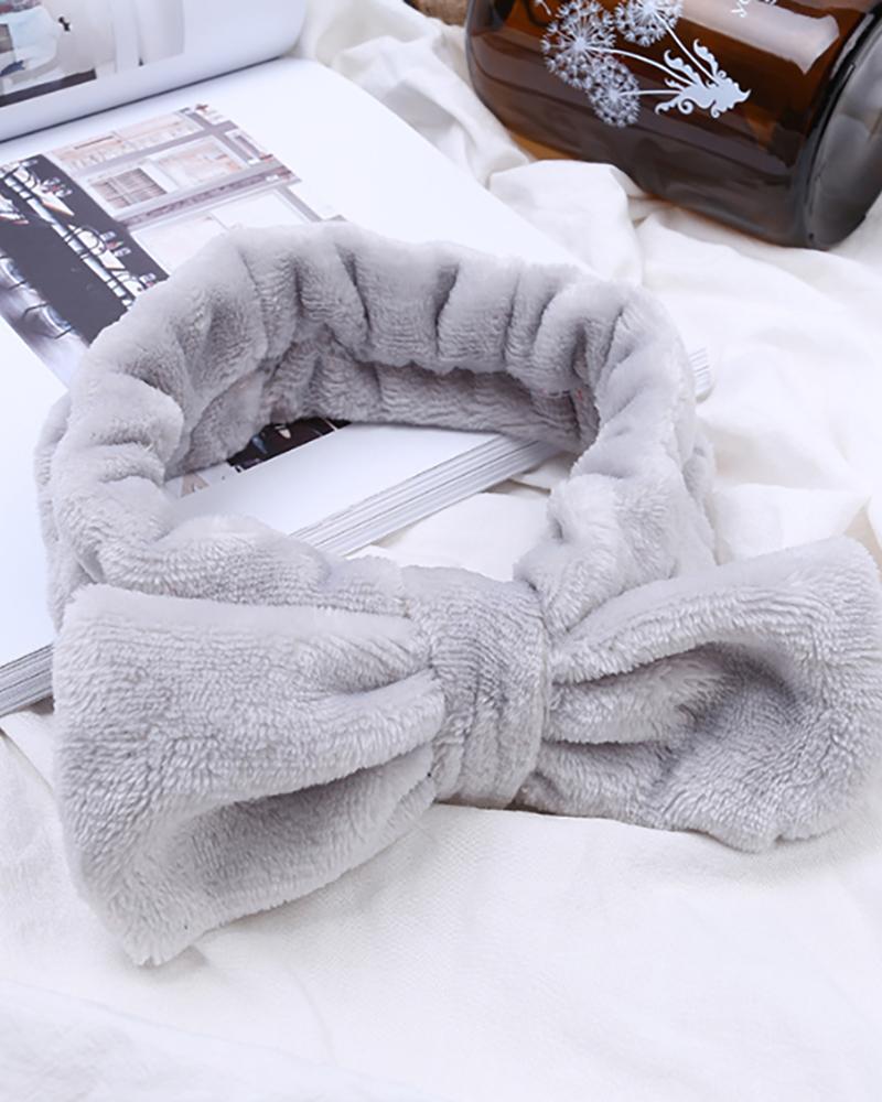 

Bow Bath Headband, Gray
