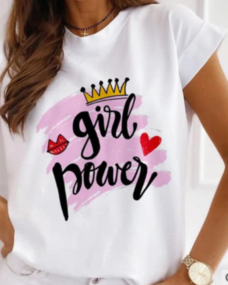 

Creative Print Short Sleeve T-shirt, Style2