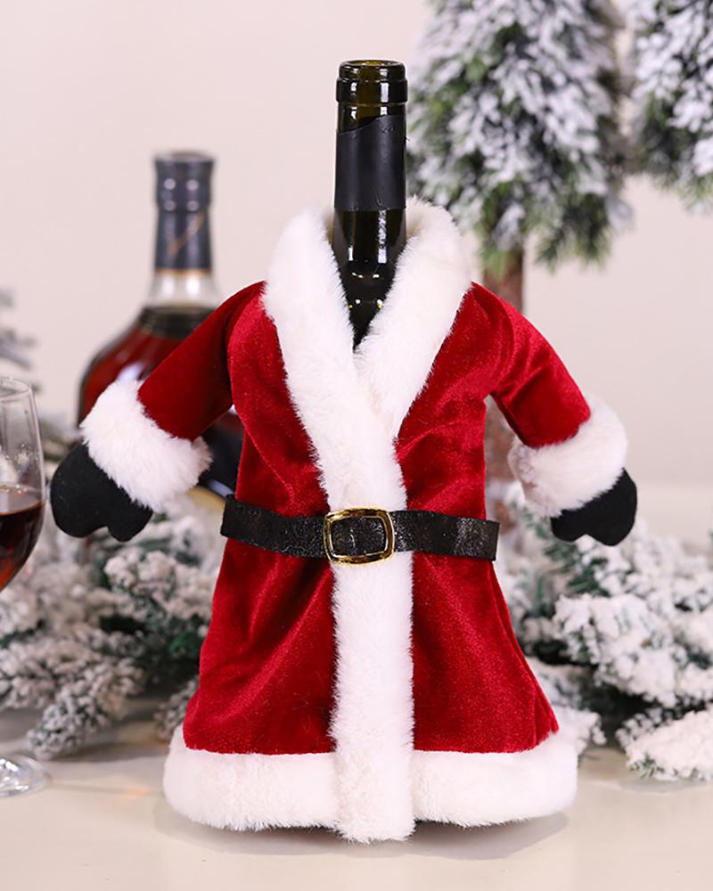 

Christmas Wine Bottle Dress & Skirt Wine Bottles Cover Ornament For Home Holiday Party, Style2