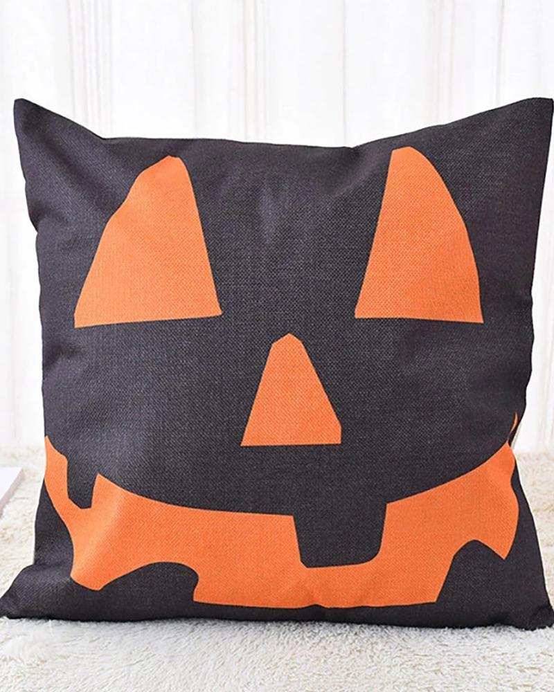 

Halloween Witch / Letter / Striped Print Cushion Cover Without Filler, Style4