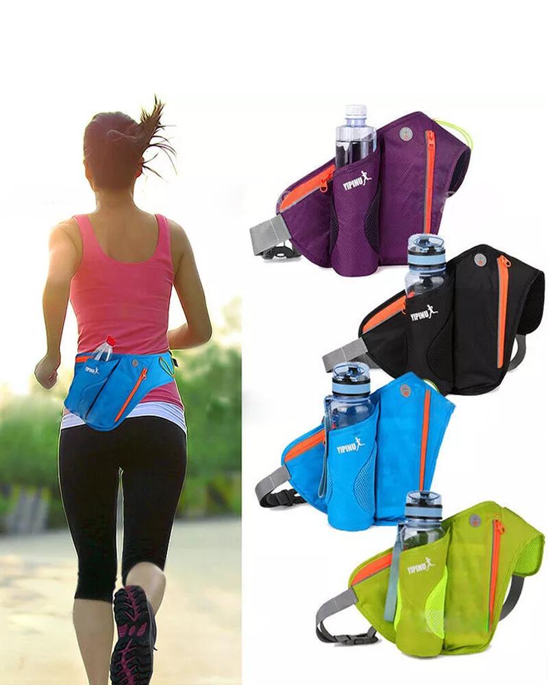 

Running Belt Bags Jogging Cycling Waist Pack Sports Runner Bag Water Bottle Holder, Blue