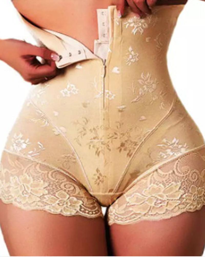 

High Waist Shaping Underwear Postpartum Tummy Control Butt Lift Panty Body Shaper, Apricot