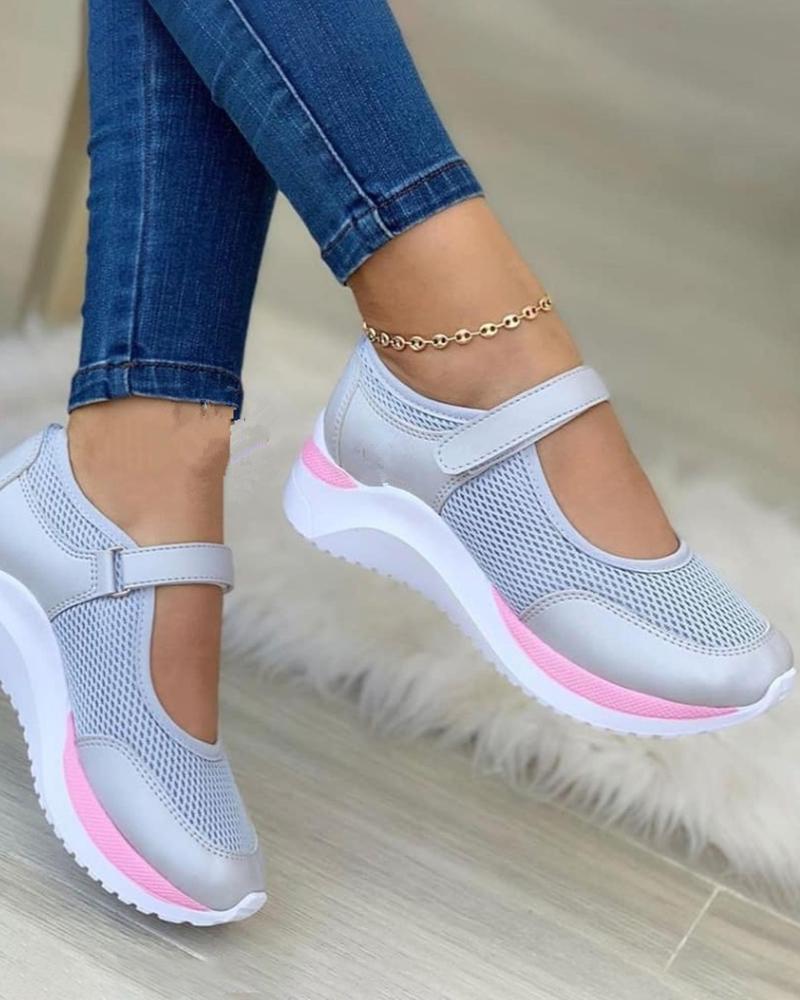 

Velcro Colorblock Slip On Sneakers, Gray