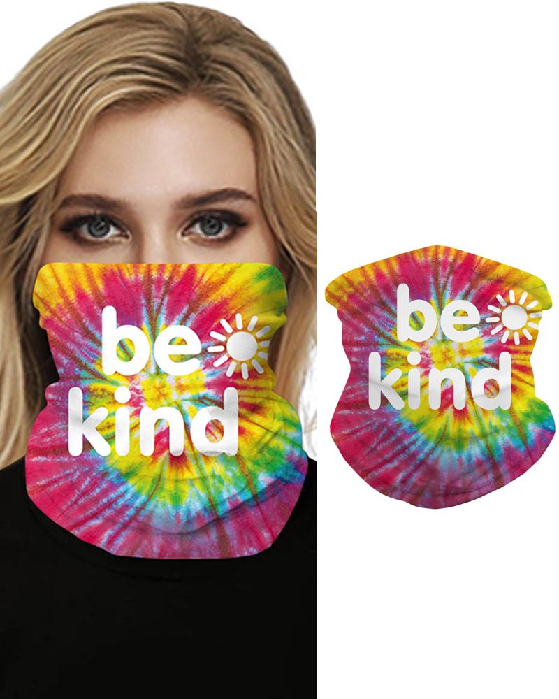 

Tie Dye Grid Print Breathable Colorblock Face Bandana Magic Scarf Headwrap Balaclava, Style10