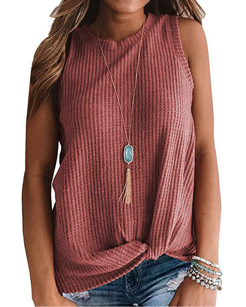 

Twist Design Casual Tank Top, Red