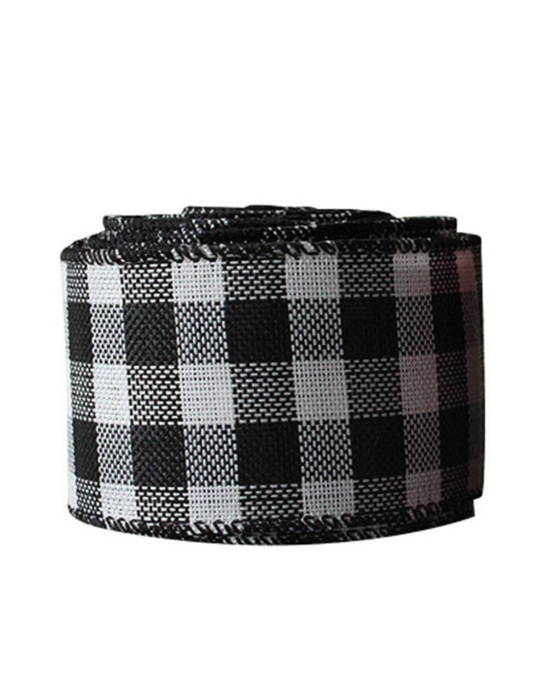 

Christmas Plaid Print Gift Ribbon Decoration, Black
