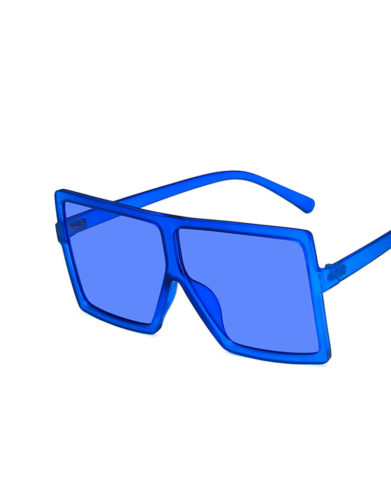 

1Pair Ombre Lens Flat Top Fashion Sunglasses, Blue