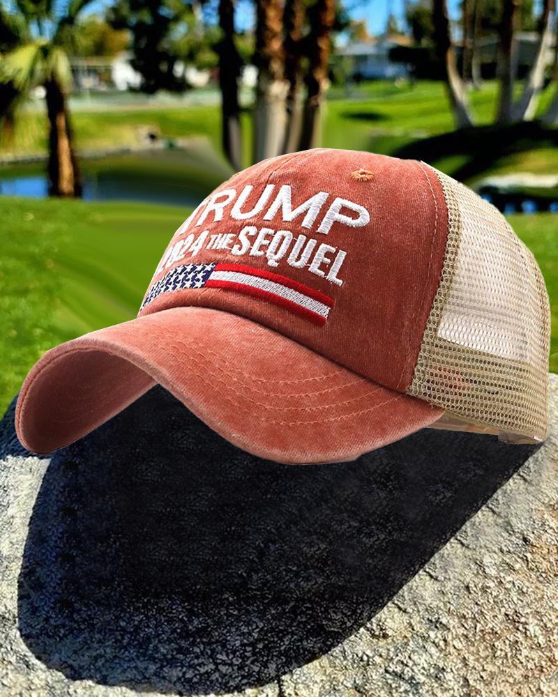 

Vintage Colorblock Flag Letter Embroidery Breathable Baseball Cap, Orange