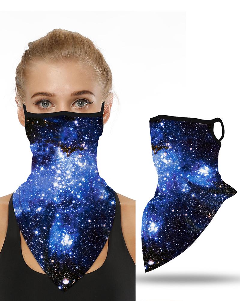 

Starry Sky Print Breathable Ear Loop Face Cover Windproof Motorcycling Dust Outdoors, Blue
