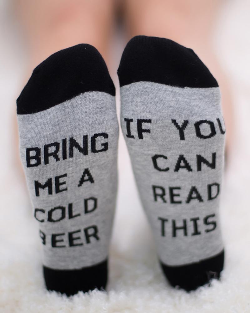 

1Pair Christmas Letter Print Socks, Style7