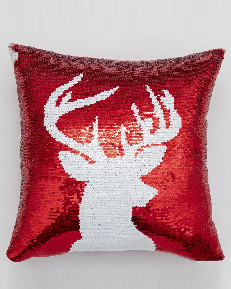 

1pc Christmas Snowflake Reindeer Pillow Cover 40x40CM Farmhouse Pillow Cover Holiday Rustic Linen Pillowcase Sofa Couch Throw Christmas Decoration, Style2