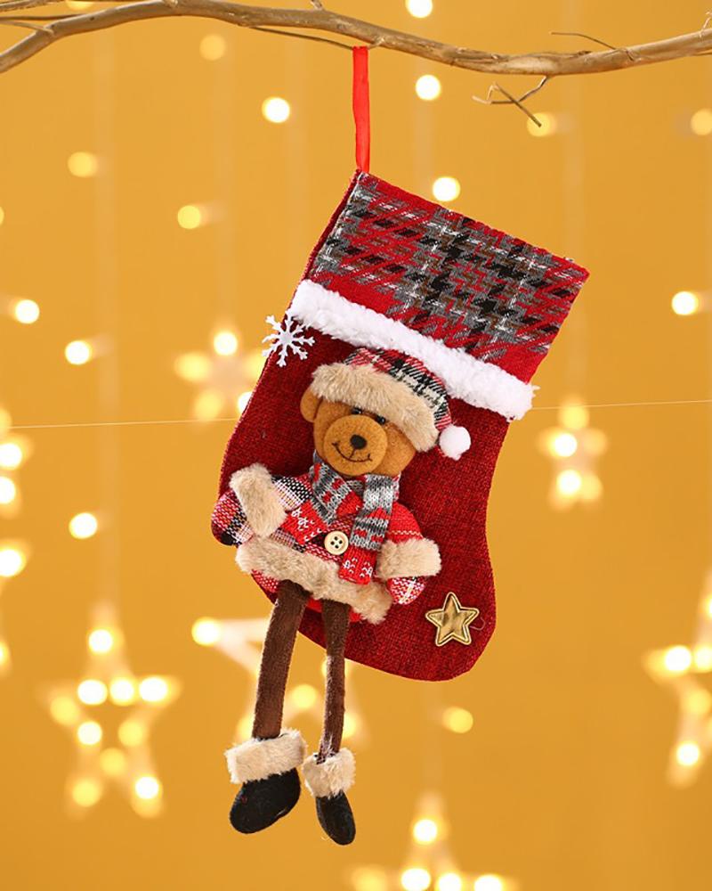 

Christmas Stocking Large Xmas Ornament Santa Snowman Reindeer Character For Family Holiday Decorations, Style4