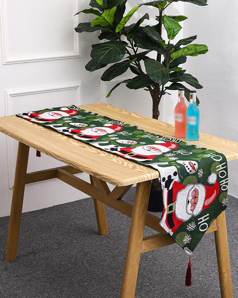 

1pc Christmas Table Runner Seasonal Winter Holiday Kitchen Dining Table Decorations Indoor Outdoor Home Party Supplies, Style4