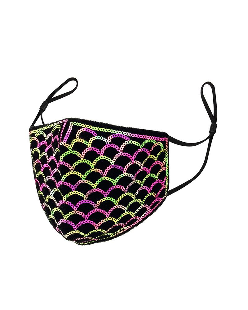 

Sequins Washable Face Mask, Purple