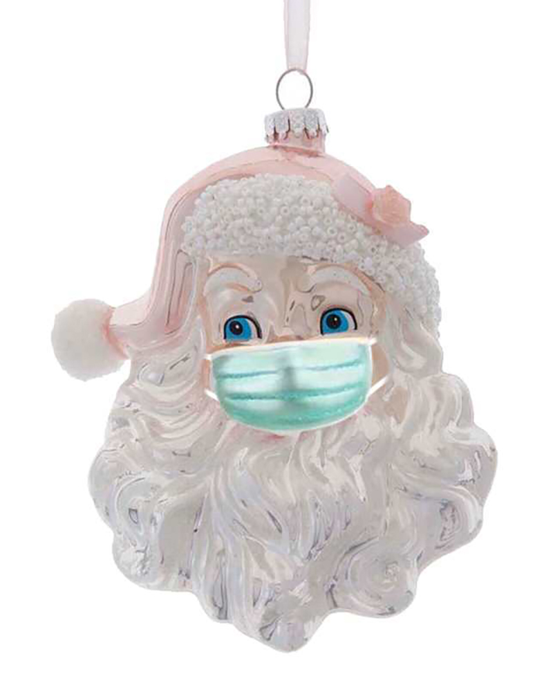 

Christmas Santa Wearing a Face Mask Ornament, Style4