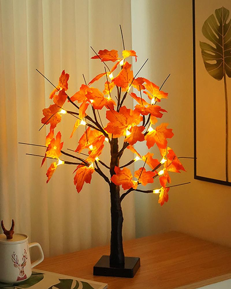 

Halloween Tree Light Decoration With Bat / Leaf / Pumpkin Light Decor Battery Powered Horror Tree for Indoor Home Halloween Decoration, Style2