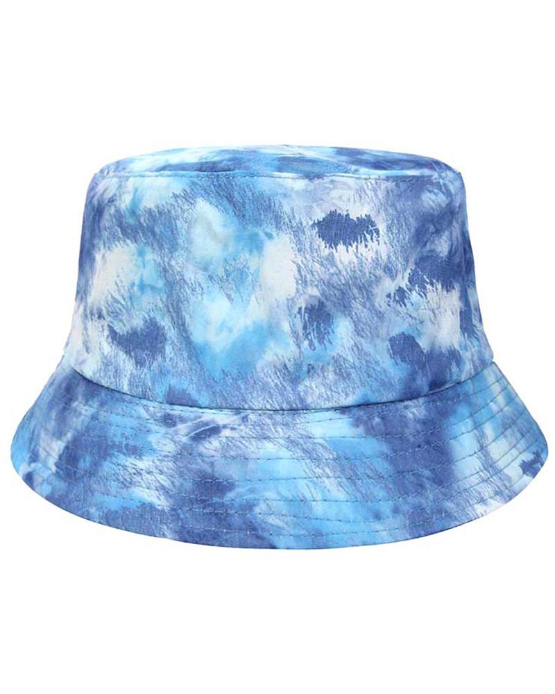 

Reversible Double-Side-Wear Tie Dye Print Bucket Hat, Blue