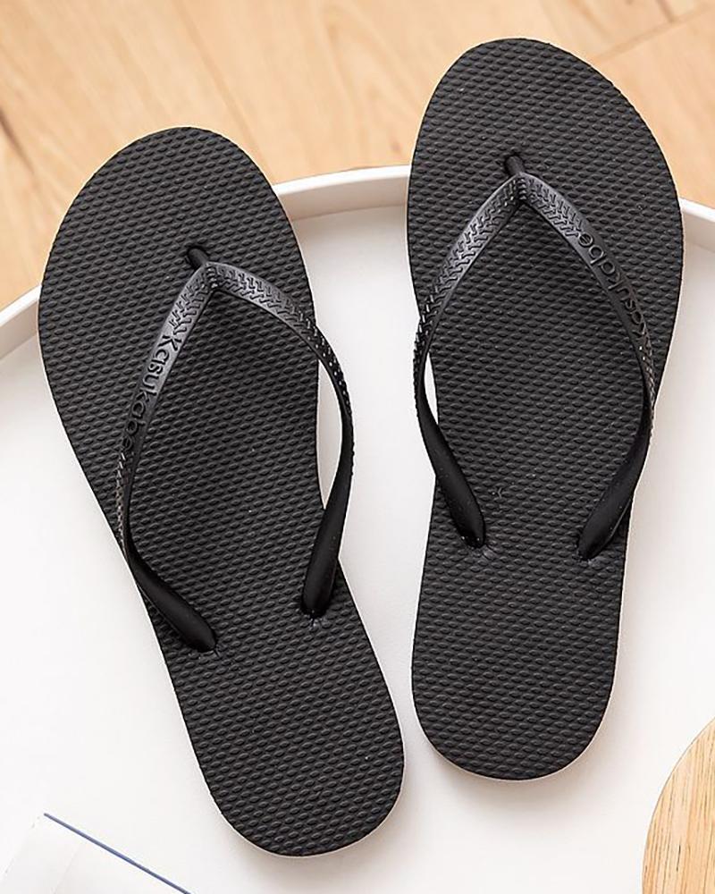 

Toe Post Non Slip Flip Flops, Black