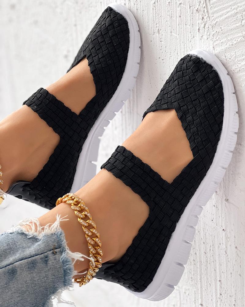 

Colorblock Braided Vintage Slip-on, Black