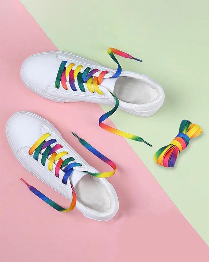 

Pride Month Rainbow Stripe Print Shoelaces, Multicolor