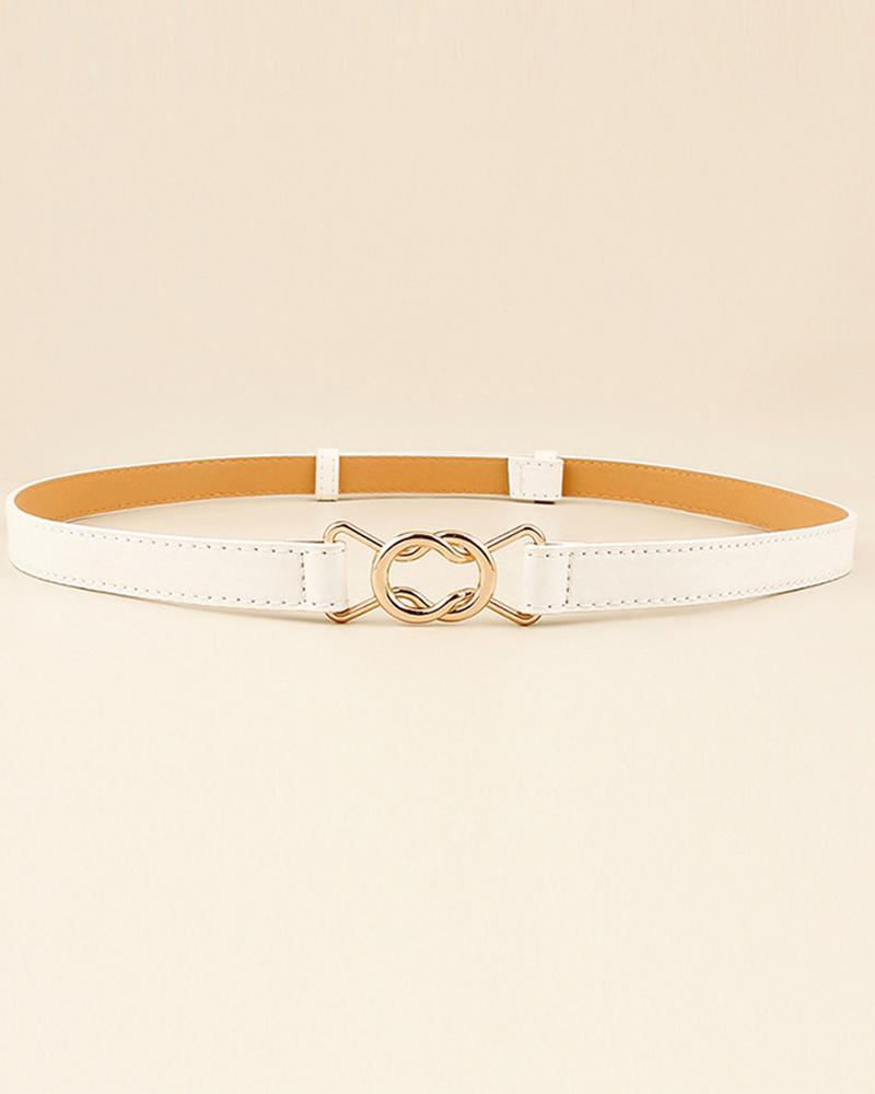 

Minimalist Adjustable Detail Waist Belt, White