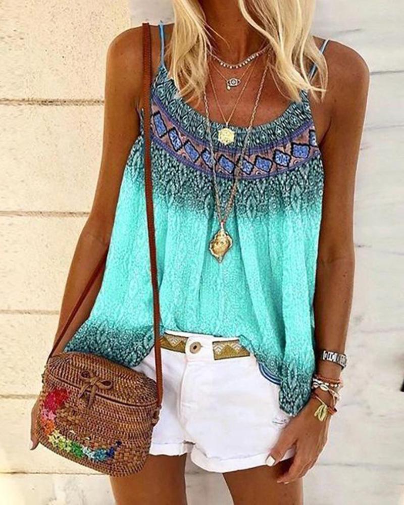 

Bohemian Tie Dye Cami Top, Blue