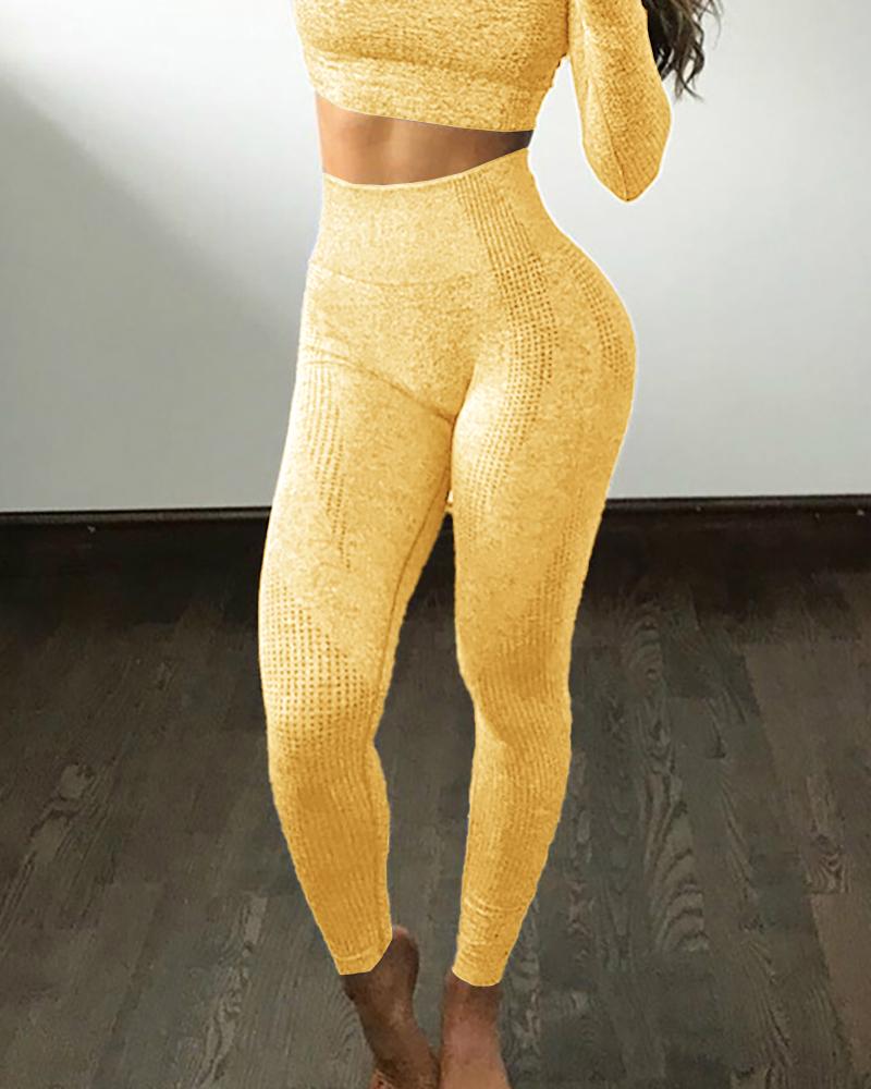 

High Elastic Fitness Sport Gym Leggings Yoga Pants, Yellow