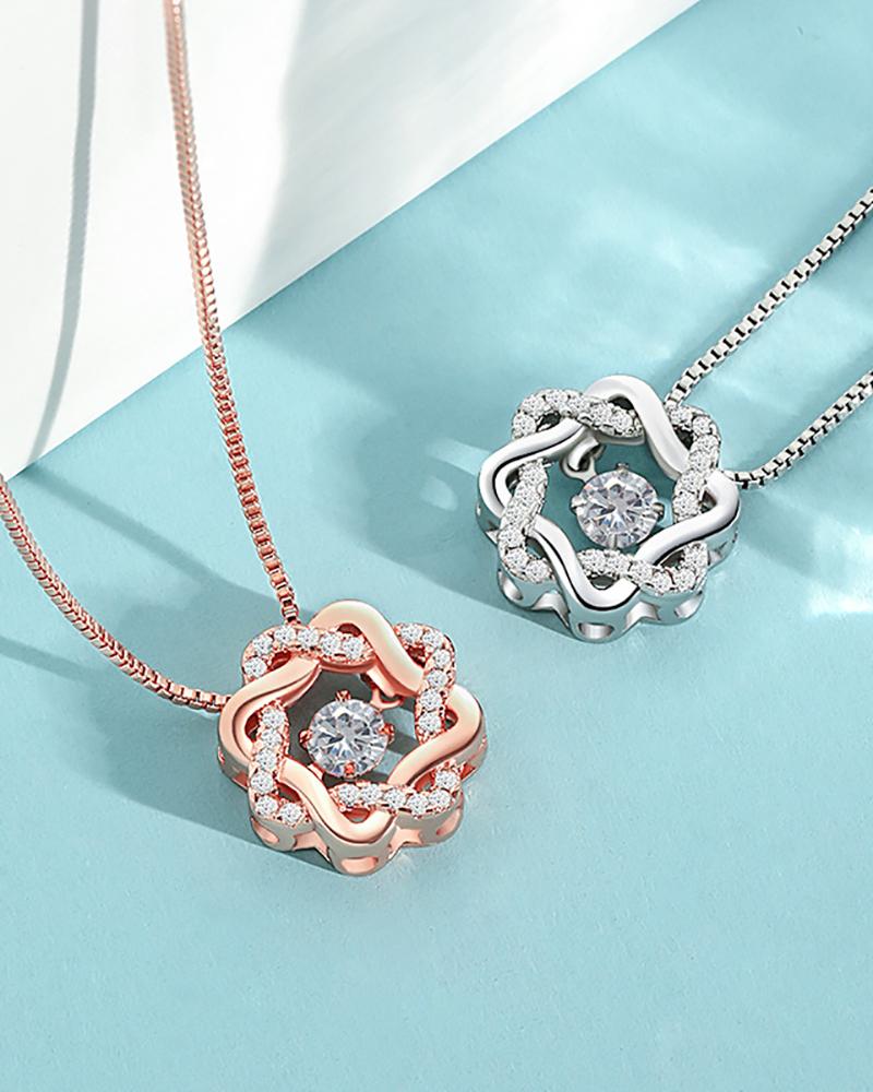 

1pc Valentine's Day Star Shaped Rhinestone Pendant Necklace, Gold