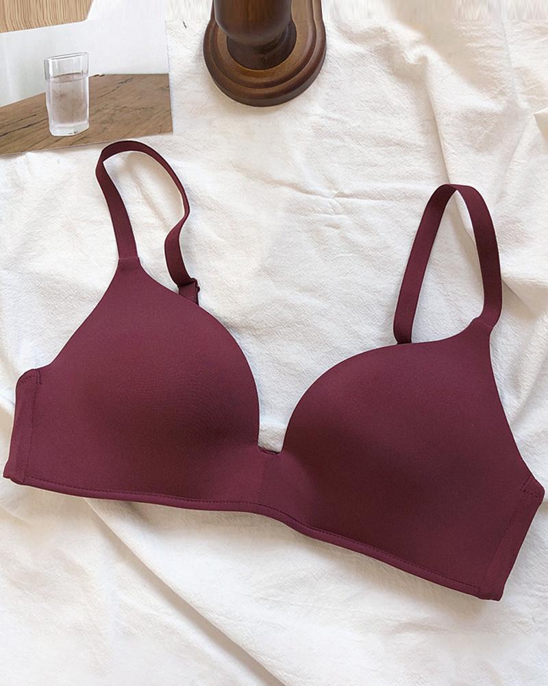 

Seamless Comfort Wireless Lifting Bra, Wine red