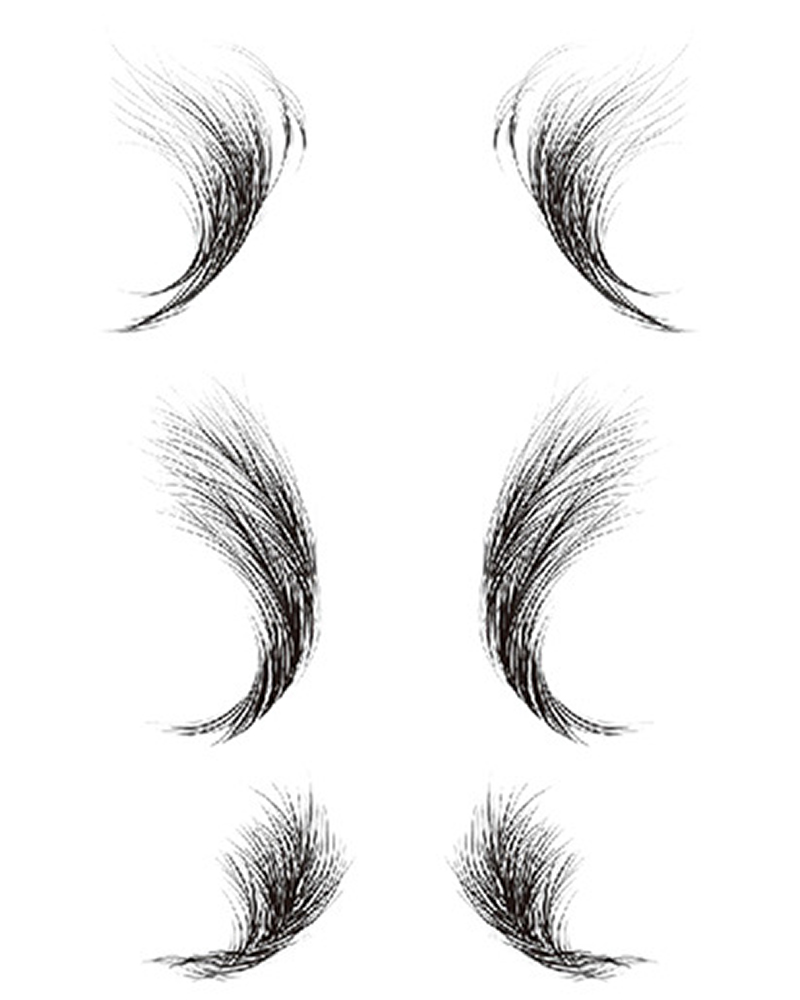 

Fake Edges Curly Hair Tatto Stickers, Style5