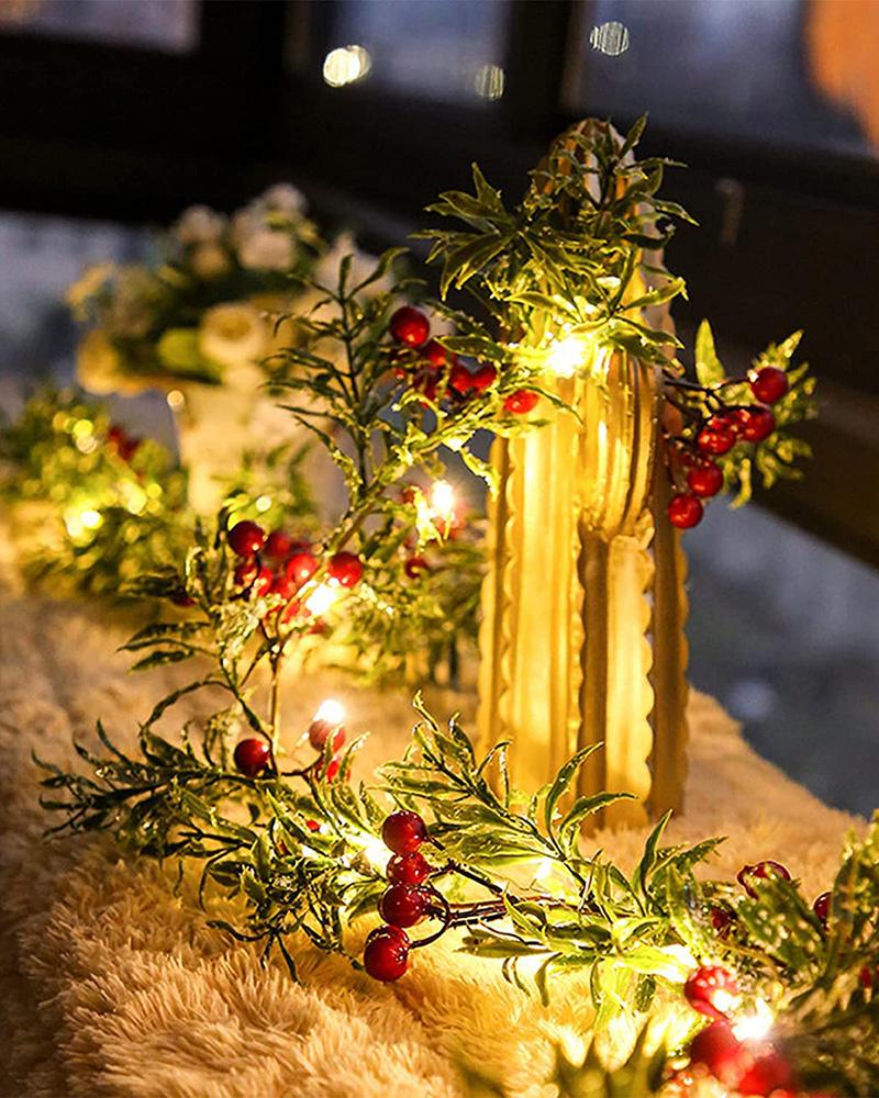 

Christmas Light LED String Ornament Atmosphere Lamp Pine Needle Pinecone Copper Wire Light String, Style1