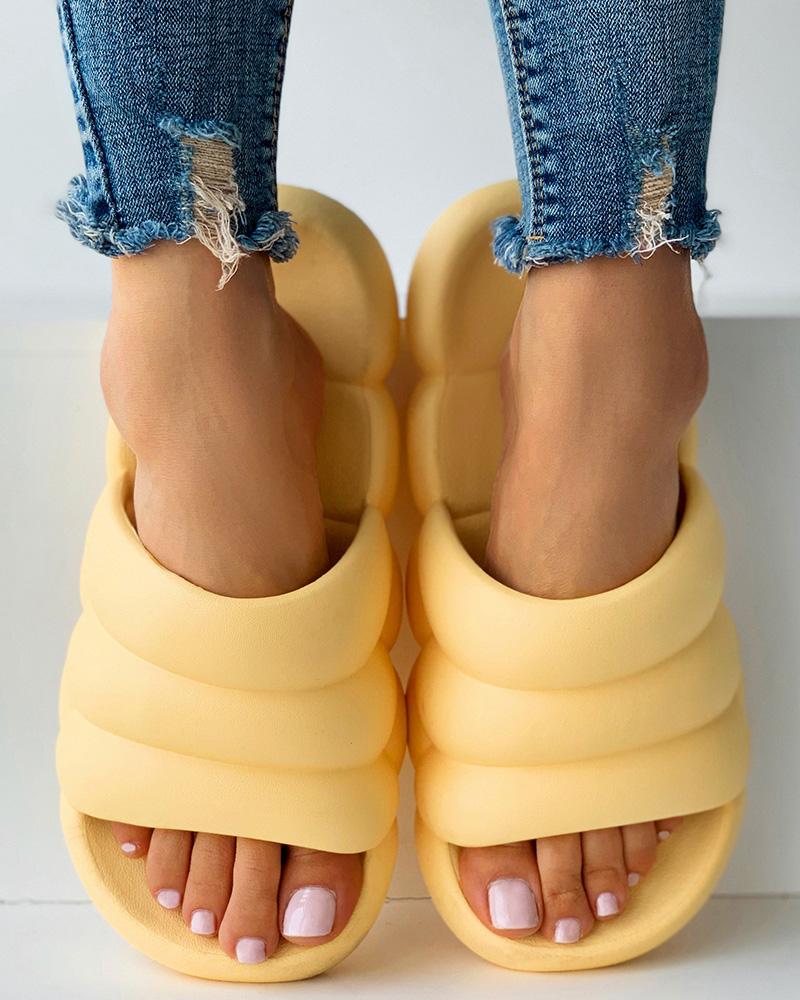 

Open Toe Casual Slide Slipper, Yellow