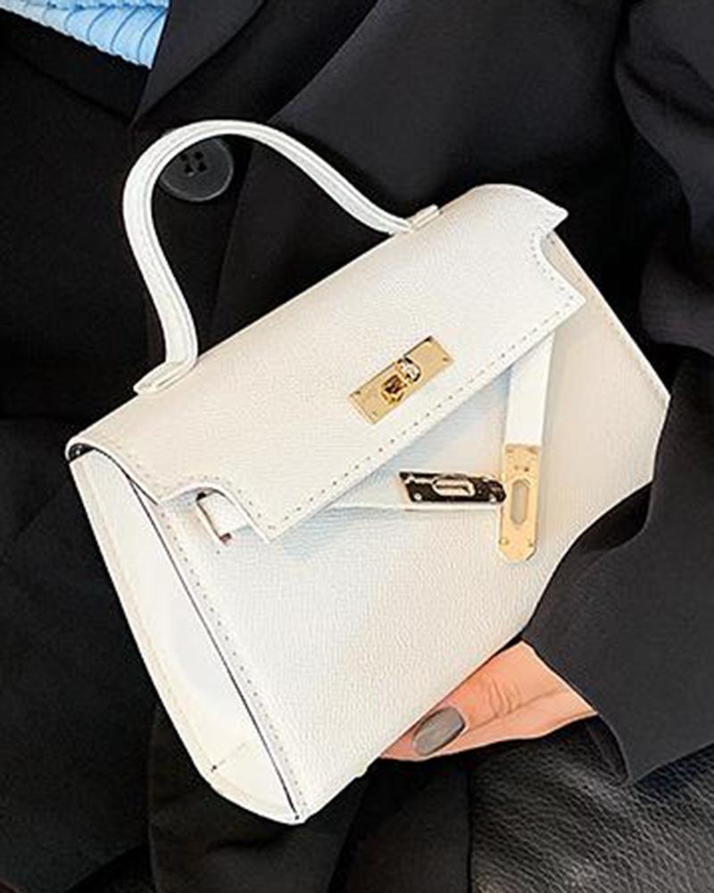 

PU Leather Flap Magnetic Crossbody Bag, White