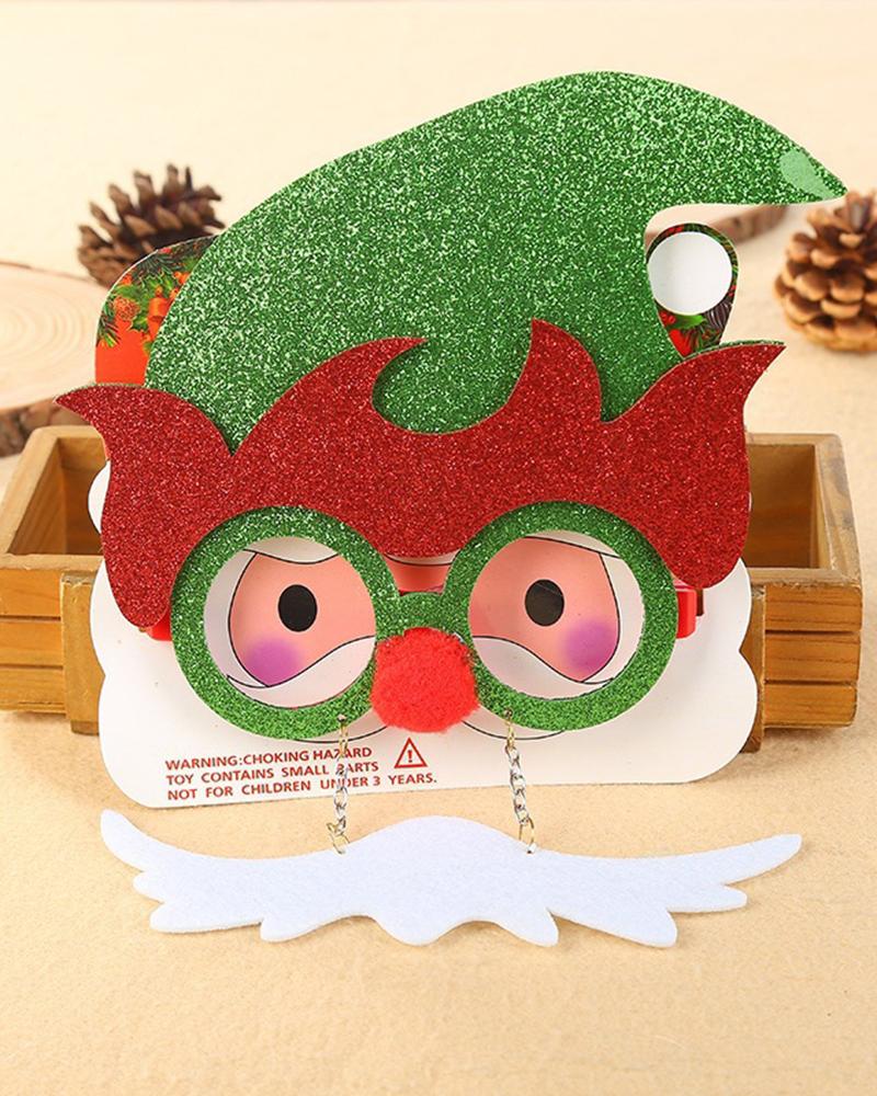 

1Pair Christmas Tree Cartoon Character Santa Snowman Cute Decoration Sunglasses, Style1