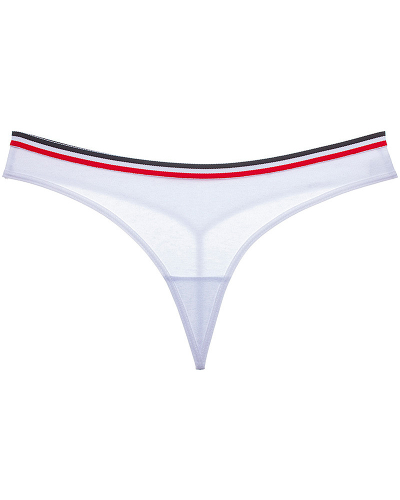 

Seamless Low Waist Striped Print Panty, White
