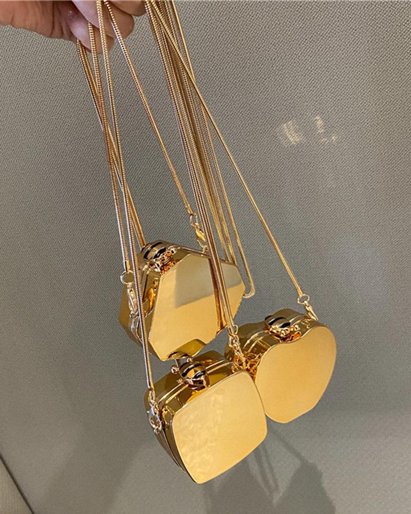

Geometric-shaped Chain Strap Mini Shoulder Bag, Style1