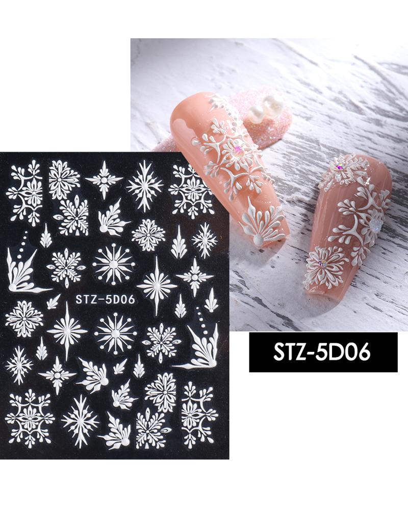 

1Sheet Christmas 5D Snowflake Nail Art Stickers, Style5