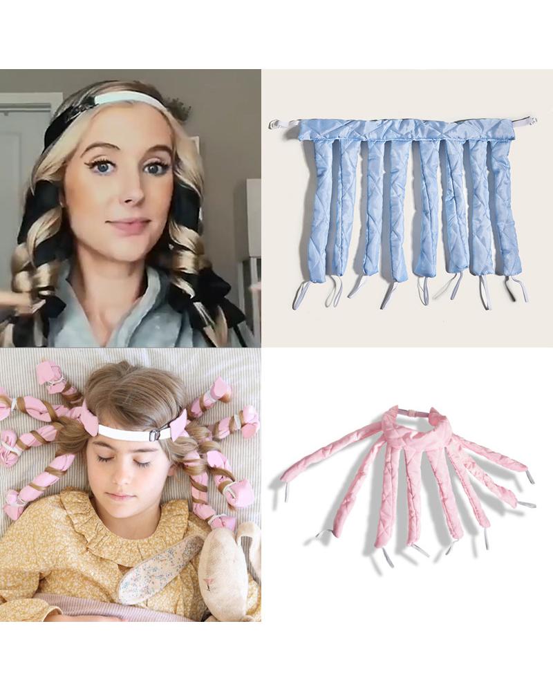 

Rod Headband Overnight Heatless Octopus Hair Curling Iron, Pink
