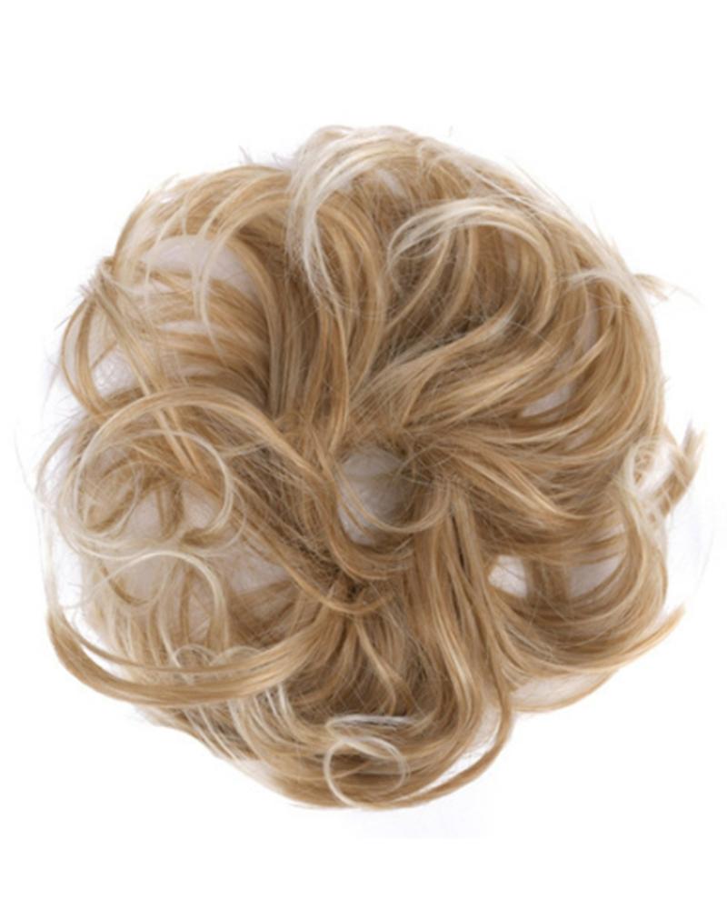 

Messy Chignon With Rubber Band Donut Hair Bun High Temperature Fiber Hairpieces, Style18