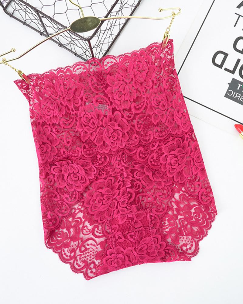 

Lace High Waist Skinny Panties, Wine red