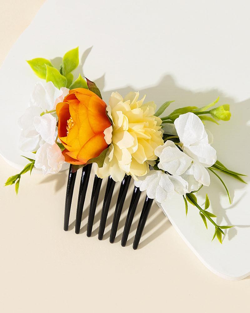 

1pcs Bride Wedding Hair Comb Clip Floral Pattern Hair Accessories, Style4