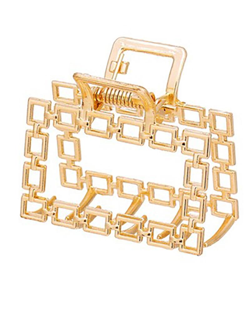 

Square Link Chain Cutout Hair Claw, Style1